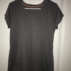 Gray Fitted Cap Sleeve T-Shirt